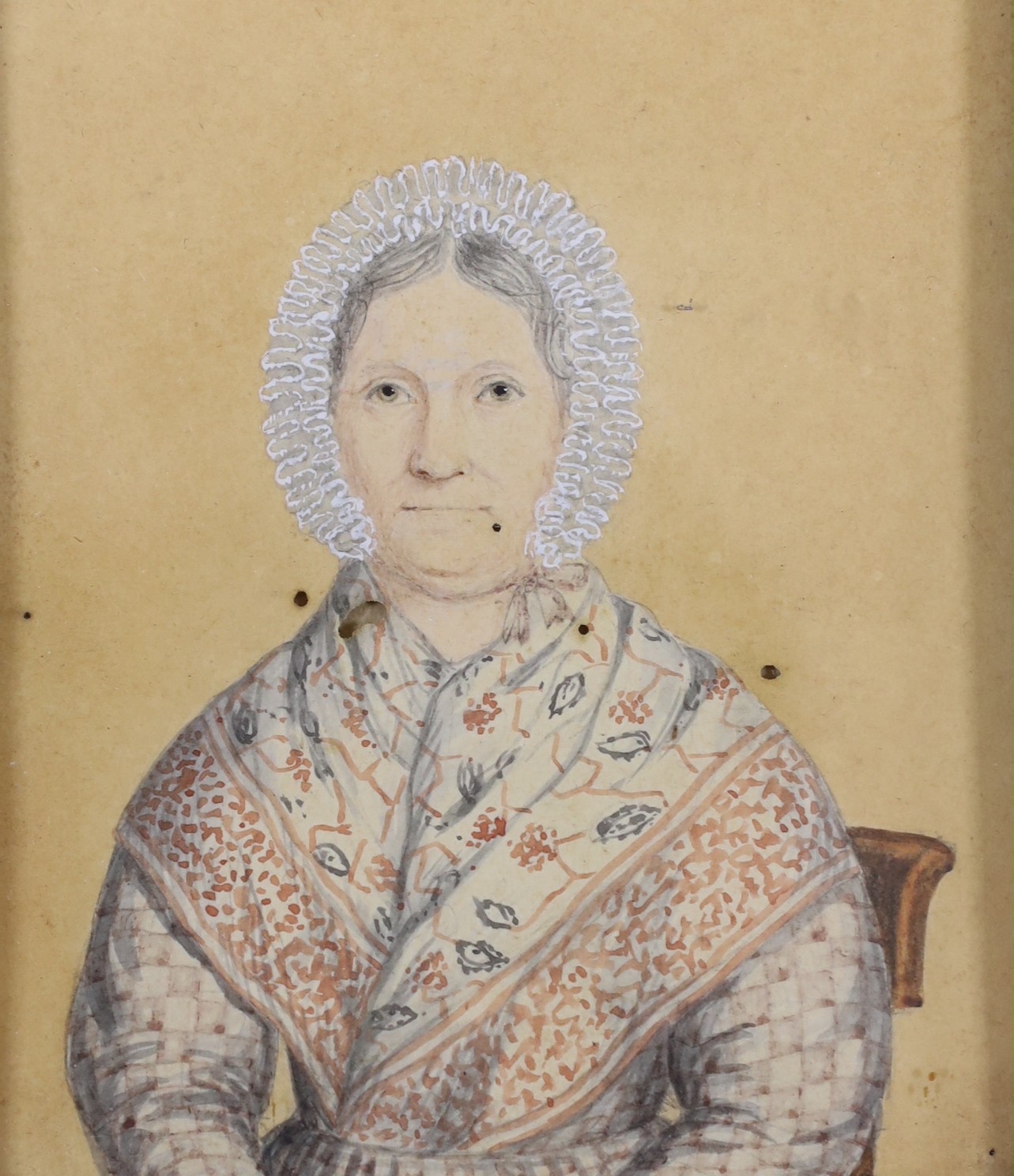 English School, mid 19th century, pair of watercolour miniatures, A Lady and A Gentleman, in rosewood frames, 10 x 8.5cm